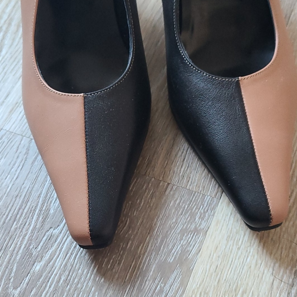 Two-Tone Color Block Statement Pointed Heels Pumps - image 8